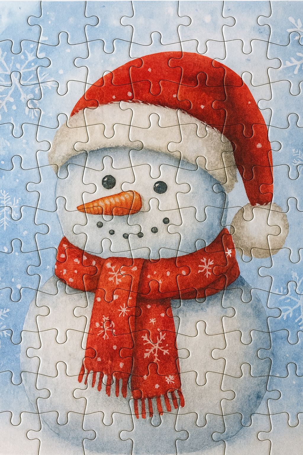 Puzzle z własnym nadrukiem - przykład bałwanek